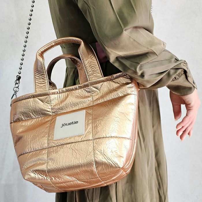 jouetie メタリック キルティング 2WAY ミディアムトートバッグ