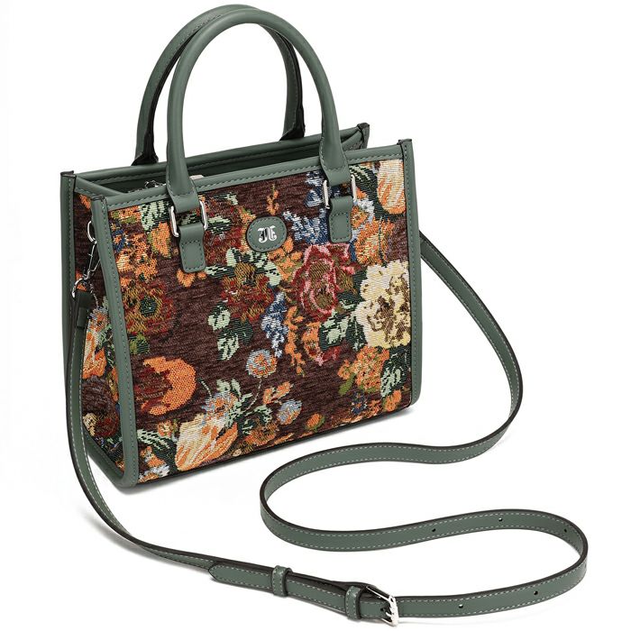 jouetie ゴブランフラワー 両アオリポケットスクエアハンドバッグ